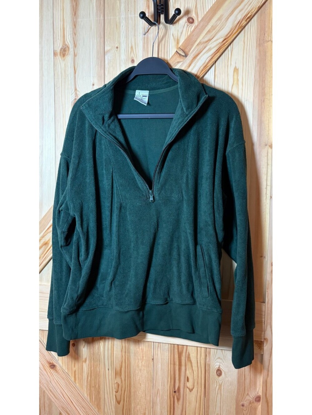Offline by Aerie Forest Green Half-Zip Pullover Sweatshirt Size S/P